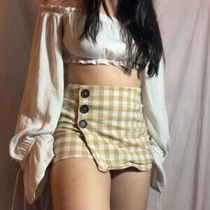 Forever 21 Women's Cream and White Skirt